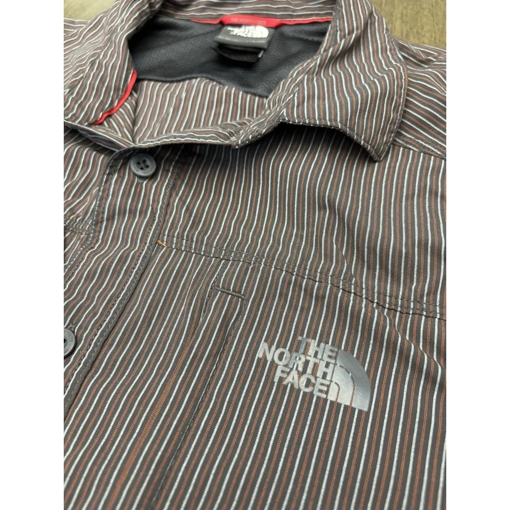 The North Face Shirt Men's Size XL Long Sleeve Button Up Striped Red And Brown